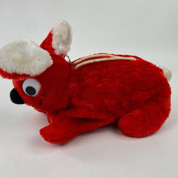 1984 Lego Duplo Red Bunny Rabbit Plush Carrier Bag with Keychain Legos Storage - Picture 3 of 10